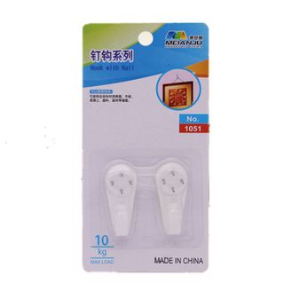 Vỉ 2 Móc Đinh Đóng Tường Gim Tường Treo Tranh ,Treo Vật Dụng Gia Đình, Móc Treo Đồ Đa Năng A1553