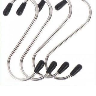 Vỉ 4 Móc Treo Quần Áo Treo Tường Inox Hình Chữ S Đa Năng A1831