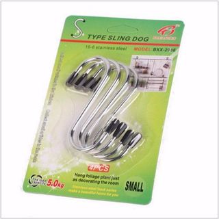 Vỉ 4 Móc Treo Quần Áo Treo Tường Inox Hình Chữ S Đa Năng A1831