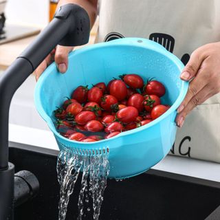 Chậu Rửa Trái Cây Rau Củ Có Lỗ Thoát Nước Tiện Lợi A1963