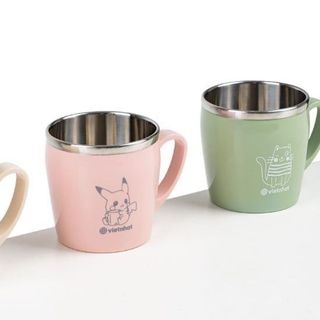 Cốc Inox Giữ Nhiệt 200ML Việt Nhật 6351, Cốc uống nước cách nhiệt an toàn, Cốc tập uống cho bé A1531