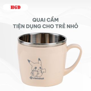 Cốc Inox Giữ Nhiệt 200ML Việt Nhật 6351, Cốc uống nước cách nhiệt an toàn, Cốc tập uống cho bé A1531