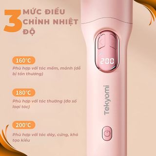 Máy Uốn Tóc Không Dây TEKYOMI MT-01 | Ceramic Bảo Vệ Tóc, Pin 5000mAh, Sạc Type-C