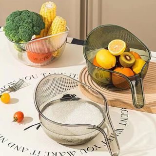 Rổ Nhựa Vo Gạo, Rửa Rau Củ Thiết Kế Lỗ Thoát Nước Tiện Dụng A1864