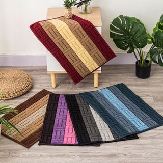 Thảm Lau Chân Kẻ Sọc Siêu Thấm Nước Chống Trượt Để Phòng Tắm, Phòng Khách - Kích Thước 40x60CM A1771