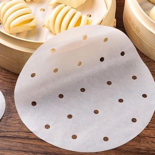 Bịch 100 Tờ Giấy Nến Đục Lỗ Tròn Lót Xửng Hấp, Thấm Dầu Ăn Size 23cm A1463