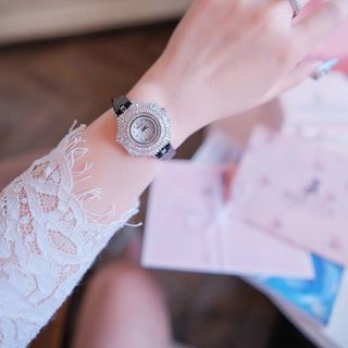 ĐỒNG HỒ NỮ CHÍNH HÃNG BRIDETALK DÂY DA ĐEN MẶT PHA LÊ FULLBOX