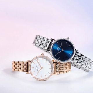 ĐỒNG HỒ NỮ CAO CẤP D WELLINGTON LUMINE DÂY THÉP MẶT TRÒN VIỀN HỘT FULLBOX TEM