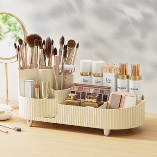 Kệ đựng mỹ phẩm xoay 360 độ để bàn trang điểm đa năng sang trọng đựng đồ makeup tiện lợi A1672