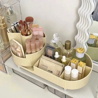 Kệ đựng mỹ phẩm xoay 360 độ để bàn trang điểm đa năng sang trọng đựng đồ makeup tiện lợi A1672