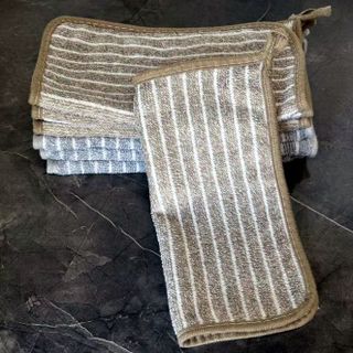 Khăn lau bát đĩa khăn lau bếp sọc than tre 30x30 có viền bo,khăn lau tay làm bằng vải sợi 2 mặt A1451