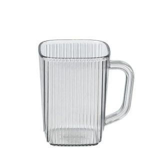 Cốc Nhựa Uống Nước Việt Nhật Cao Cấp Kiểu Dáng Vuông Sọc Tăm Trong Suổt 360ml A1532