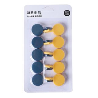 Vỉ 10 Móc Dán Tường PHỐI MÀU Chịu Lực Móc Phơi Quần Áo Treo Tường Đa Năng A1832