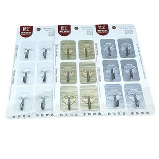 Vỉ 6 Móc Dán Tường Siêu Dính Chịu Lực Chất Lượng Cao 5.5X3.6CM A1911