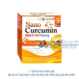 Gel Nano Curcumin Bách Vị Khang giảm acid dịch vị, giúp bảo vệ niêm mạc dạ dày hộp 20 gói