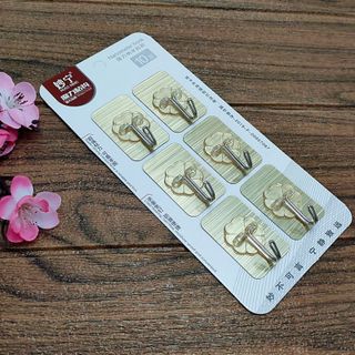 Vỉ 6 Móc Dán Tường Siêu Dính Chịu Lực Chất Lượng Cao 5.5X3.6CM A1911