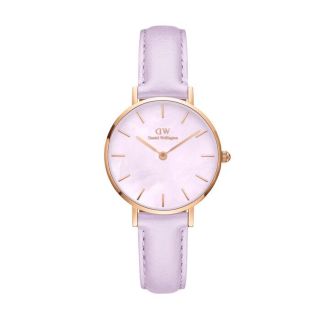 ĐỒNG HỒ NỮ CAO CẤP DANIEL W PETITE LAVENDER DÂY DA MẶT TRÒN TÍM FULLBOX TEM