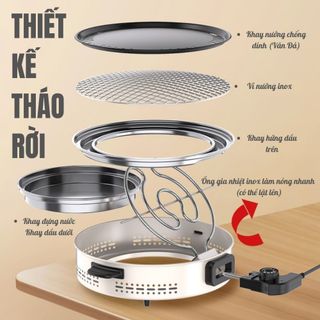 Bếp Nướng Điện Không Khói Tròn TEKYOMI DKS-719