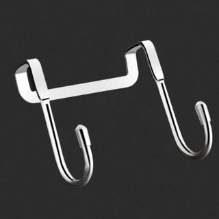 Móc đôi treo quần áo cửa tủ bằng thép không gỉ không đục móc treo quần áo sau cửa móc nhỏ A1734