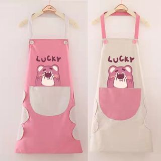 Tạp Dề Nấu Ăn Nhà Bếp Hình Gấu Dâu Chống Thấm Nước Xinh Xắn A1544