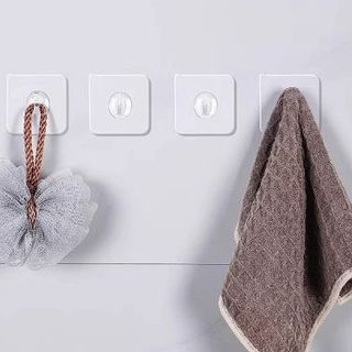 Móc dán treo tường trong suốt treo quần áo vật dụng, móc dán tường không đục lỗ cho cửa nhà bếp phòng tắm A1723