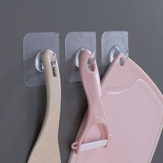 Móc dán treo tường trong suốt treo quần áo vật dụng, móc dán tường không đục lỗ cho cửa nhà bếp phòng tắm A1723