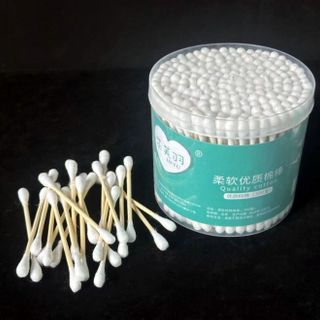 Hộp Tăm Bông 200 Chiếc Màu Xanh Ngoáy tai, tăm bông tẩy trang A1452