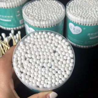 Hộp Tăm Bông 200 Chiếc Màu Xanh Ngoáy tai, tăm bông tẩy trang A1452