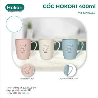 Cốc Ly Uống Nước Hokori 400ML Việt Nhật Nhiều Màu (6362) A1533