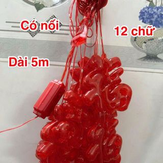 DÂY ĐÈN CHỮ PHÚC 12 CHỮ CÓ NỐI DÂY DÀI 5M