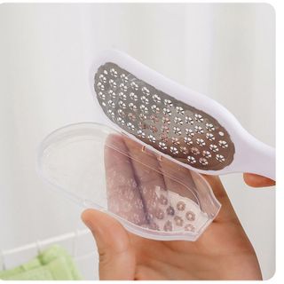 Dụng cụ mài gót chân inox tay cầm dài chà gót chân loại bỏ tế bào chết da khô nứt nẻ mềm mại A1753