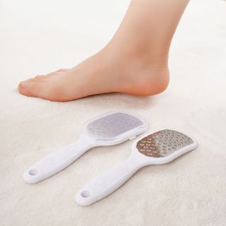 Dụng cụ mài gót chân inox tay cầm dài chà gót chân loại bỏ tế bào chết da khô nứt nẻ mềm mại A1753