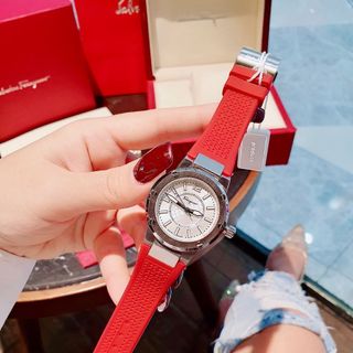SIÊU SALE MÁY THỤY ĐỒNG HỒ NỮ CAO CẤP SALVATHORE SILICONE ĐỎ