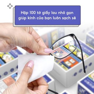 Hộp 100 Khăn Lau Kính Nano Chống Bám hơi nước Lau Kính Mắt, Vệ Sinh Camera Màn hình A2313