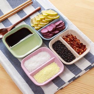 Chén Bát Đựng Gia Vị 2 Ngăn Dĩa Đựng Nước Chấm A2332