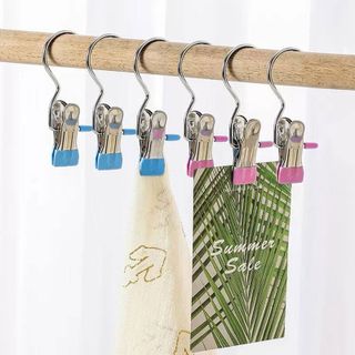 Móc Kẹp Đơn Treo Quần Áo, Mũ, Nón ,Tất, Vớ Bằng Inox Bọc Nhựa PVC Chắc Chắn Tiện Ích, Đa Năng A2533