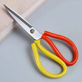 Kéo thép không gỉ hai màu Vàng đỏ cho nhà bếp gia đình kéo cắt vải cắt giấy đóng gói cắt băng keo A2412