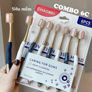 Combo 6 Bàn Chải Đánh Răng Nội Địa Trung Lông Mềm Cao Cấp, Bàn Chải Siêu Êm Đánh Sạch Mọi Mảng Bám A2554