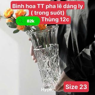 Bình hoa thủy tinh pha lê dáng ly trong suốt