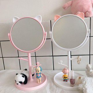Gương Trang Điểm Để Bàn Tai Mèo Dễ Thương A2631