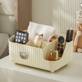 Hộp Đựng Khăn Giấy 6 Ngăn Đa Năng, Kệ Đựng Mỹ Phẩm Vật Dụng Trang Điểm Chị Em A2061