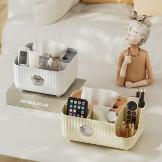 Hộp Đựng Khăn Giấy 6 Ngăn Đa Năng, Kệ Đựng Mỹ Phẩm Vật Dụng Trang Điểm Chị Em A2061