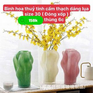 Bình hoa thủy tinh cẩm thạch dáng lụa