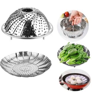 Xửng Hấp Inox Đa năng, Vỉ hấp đồ xôi mở rộng hoặc thu nhỏ tùy ý phù hợp với hầu hết các loại xoong nồi A2111