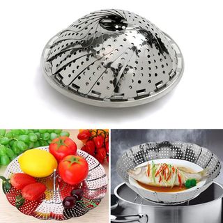 Xửng Hấp Inox Đa năng, Vỉ hấp đồ xôi mở rộng hoặc thu nhỏ tùy ý phù hợp với hầu hết các loại xoong nồi A2111