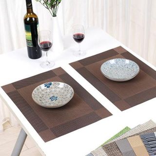 Miếng lót bàn Teslin, phong cách Châu Âu, miếng lót bàn khách sạn bằng PVC, chống trượt, cách nhiệt, dễ giặt, nhanh khô A2843