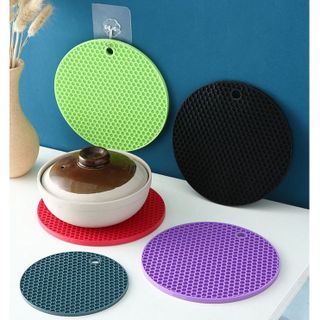 Đế Lót Nồi Silicon Cách Nhiệt Chống Trượt Hình Tổ Ong A2214