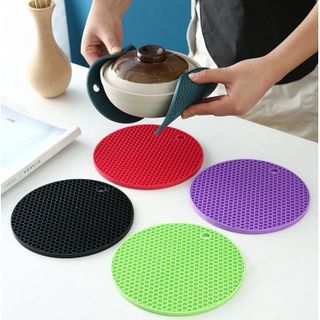 Đế Lót Nồi Silicon Cách Nhiệt Chống Trượt Hình Tổ Ong A2214