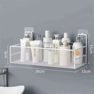 Kệ phòng tắm tối giản kiểu Nhật, giá đựng sữa tắm, bàn trang điểm, giỏ treo nhiều móc dung tích lớn A2743