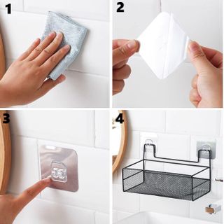 Kệ phòng tắm tối giản kiểu Nhật, giá đựng sữa tắm, bàn trang điểm, giỏ treo nhiều móc dung tích lớn A2743